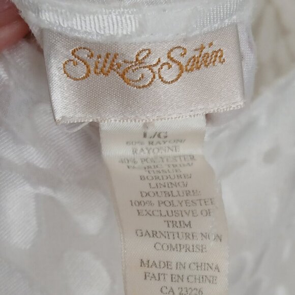 Silk & Satin Babydoll Chemise Nightie White Size Large - Picture 5 of 5